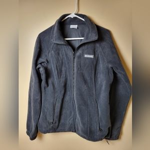 Columbia Full Zip Black Fleece Jacket Men's Size Large Zip-Up